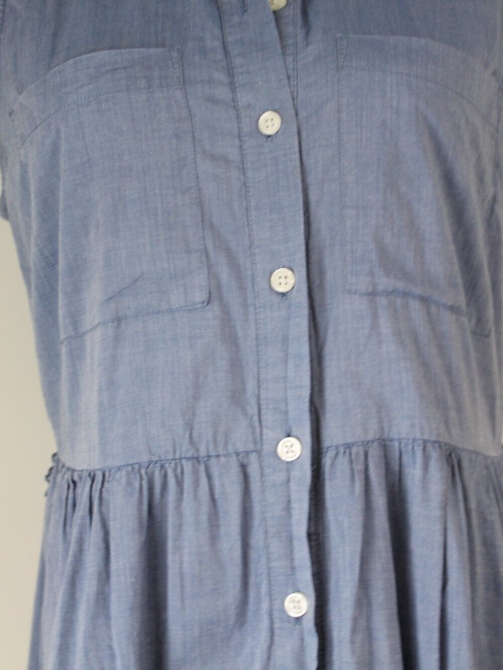 Who What Wear Chambray Shirt Dress M Blue Sleeveless Button Front - Picture 3 of 13